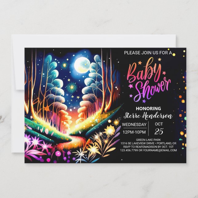 Invitation Baby shower en bois de pomme (Devant)