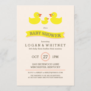 Invitation Baby shower en caoutchouc