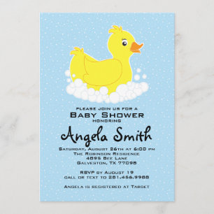 Invitation Baby shower en caoutchouc