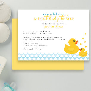 Invitation Baby shower en caoutchouc   Baignoire B