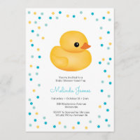 Baby shower en caoutchouc Duckie Blue Boy Invitati