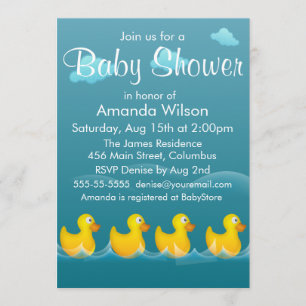 Invitation Baby shower en caoutchouc mignon