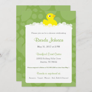 Invitation Baby shower en caoutchouc - Vert