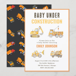 Invitation Baby shower en construction