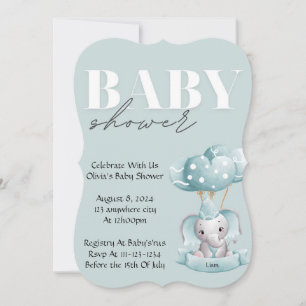 INVITATION baby shower EN COULEUR BLEUE