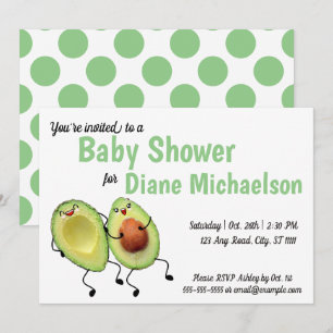 Invitation Baby shower en couple Avocado