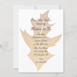 Invitation Baby shower en feuilles de chêne d'automne