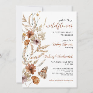Invitation Baby shower en fleurs de bébé petit Fleur sauvage