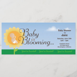 Invitation Baby shower en fleurs pour bébé