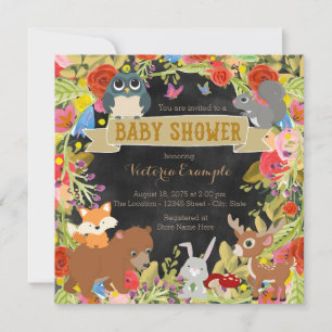 Invitation Baby Shower en Forêt Enchantée