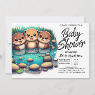 Invitation Baby shower en ligne Cute Otter