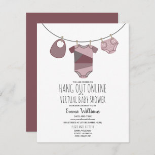 Invitation Baby shower en ligne de cloison de prune virtuelle
