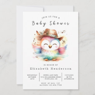 Invitation Baby shower en ligne Woods Owl