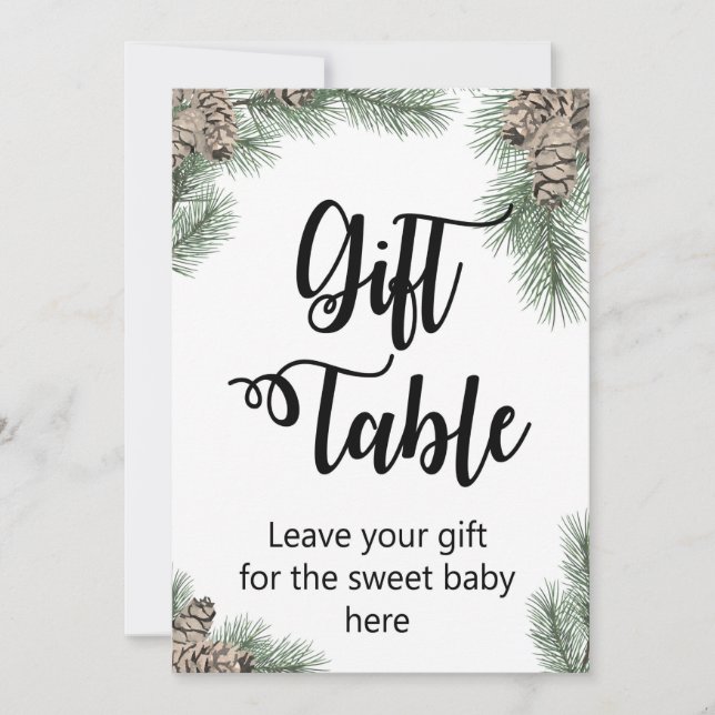 Invitation Baby shower en Pinecone d'hiver Taille du panneau  (Devant)