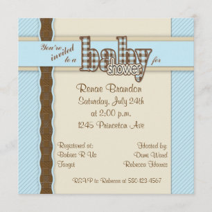 Invitation Baby shower en plaid