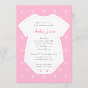 Invitation Baby shower en rose pour une fille
