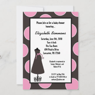Invitation Baby shower en silhouette rose gris 5x7