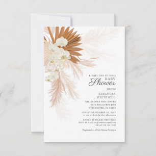 Invitation Baby shower en terre cuite Boho Pampas