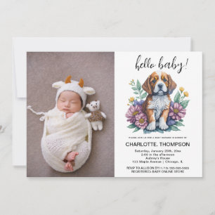 Invitation Baby shower en terre cuite de Chien de Chien de Ch