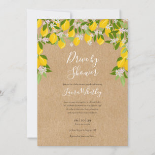Invitation Baby Shower en voiture Lemons Rustiques Verdure