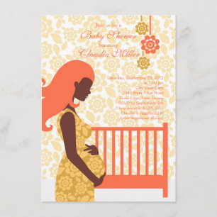 Invitation Baby shower enceinte moderne chic de maman