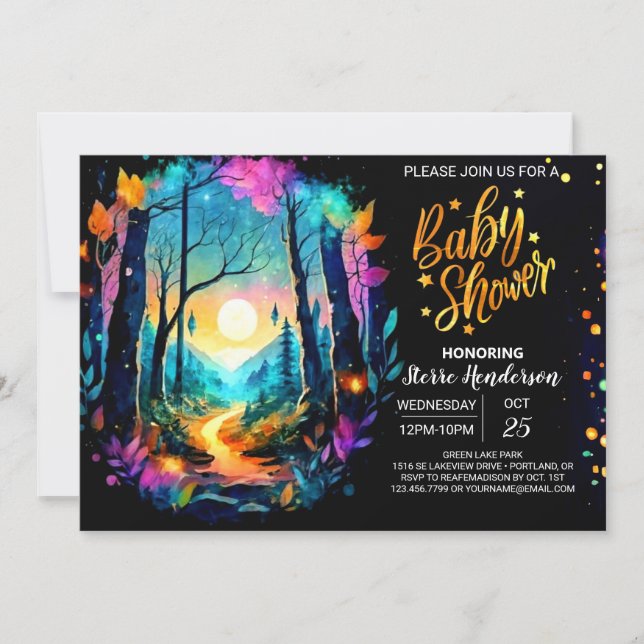 Invitation Baby shower enchanté de Grove moderne (Devant)