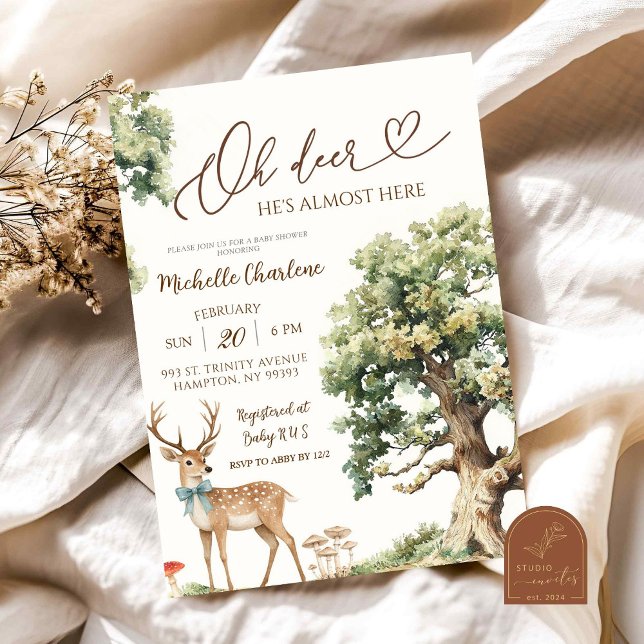 Invitation Baby shower Enchanted de Cerfs de Forêt (Créateur téléchargé)