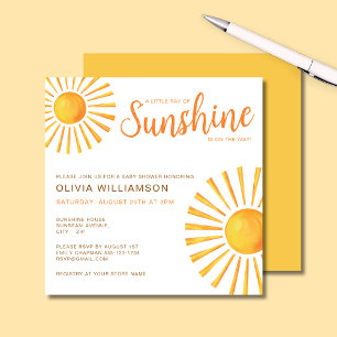 Invitation Baby Shower Ensoleillé