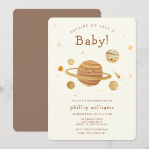 Invitation Baby Shower Espace Nébuleux Bohème Neutre 