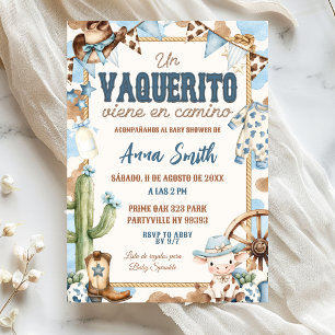 Invitation Baby Shower espagnol Blue Vaquerito