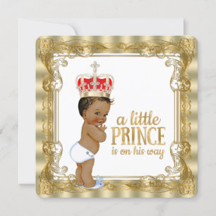 Invitation Baby shower Ethnic Gold Royal Prince