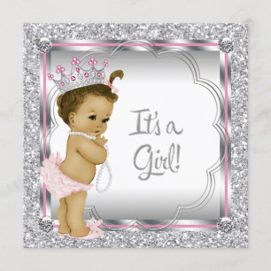Invitation Baby shower ethnique afro-américain de princesse r