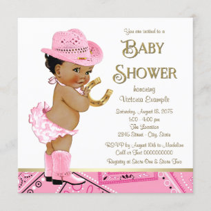 Invitation Baby Shower Ethnique Cowgirl