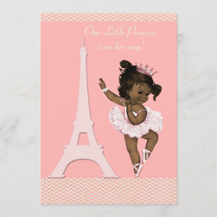 Invitation Baby shower ethnique de chevrons de Tour Eiffel de