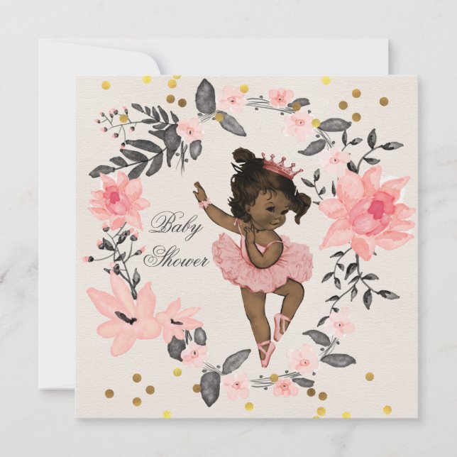 Invitation Baby shower ethnique de confettis de guirlande de (Devant)