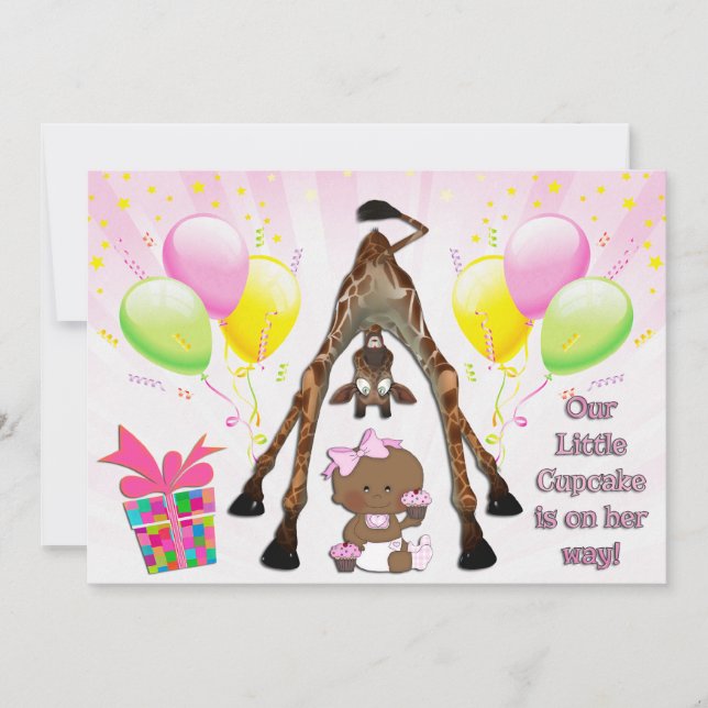 Invitation Baby shower ethnique de petits gâteaux de bébé de (Devant)