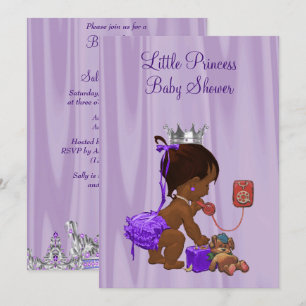 Invitation Baby shower Ethnique Princesse Lilac