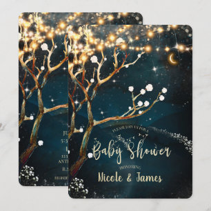 Invitation Baby shower étoilé Rustique