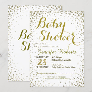 Invitation Baby shower Étoiles de Parties scintillant d'or