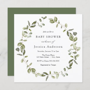 Invitation Baby shower Eucalyptus