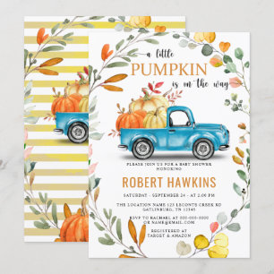 Invitation Baby shower Eucalyptus Citrouille non sexiste