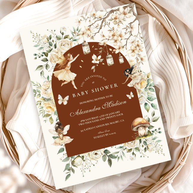 Invitation Baby shower Fairies Fleur sauvage Flower Meadow (Créateur téléchargé)