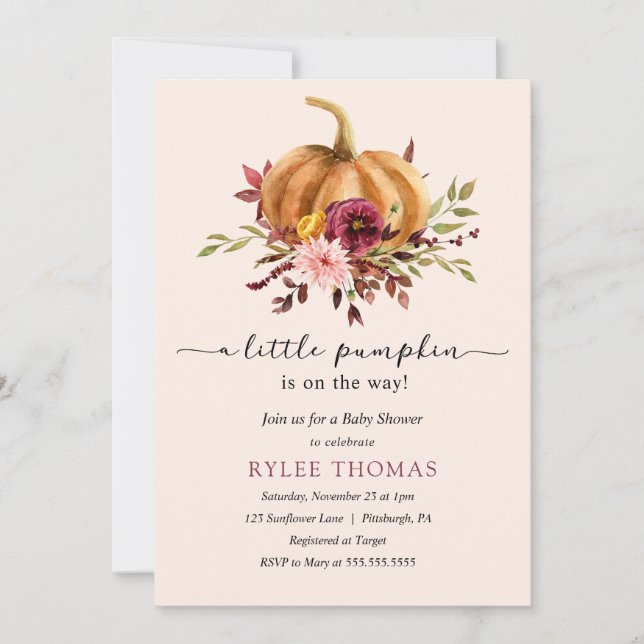 Invitation Baby shower Fall in Love (Devant)