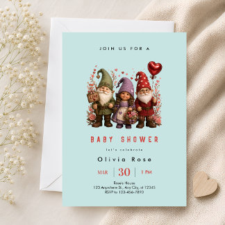 Invitation Baby-Shower Fantaisiste avec Gnome