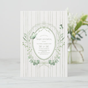 Invitation Baby Shower Fantaisiste et Végétal Vintage