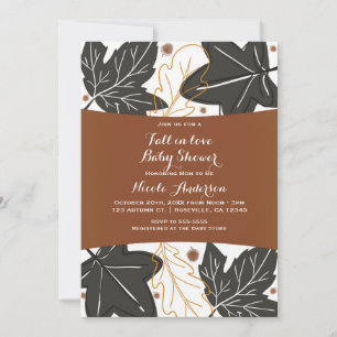 Invitation Baby Shower Fantaisiste Feuilles d'Automne & Gland
