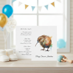 Invitation Baby Shower Fantaisiste Oiseau Kiwi Sweet Pipi
