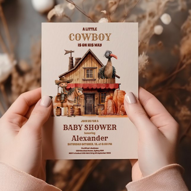 Invitation Baby Shower Far West (Créateur téléchargé)