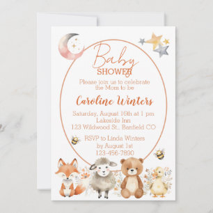 Invitation Baby Shower Faune de la Forêt  