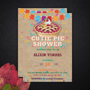 Invitation Baby shower Festive Cutie Pie Party